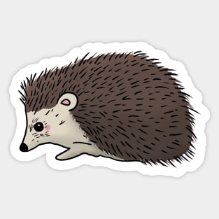 Cute hedgehog hand drawn walking to the left Sticker